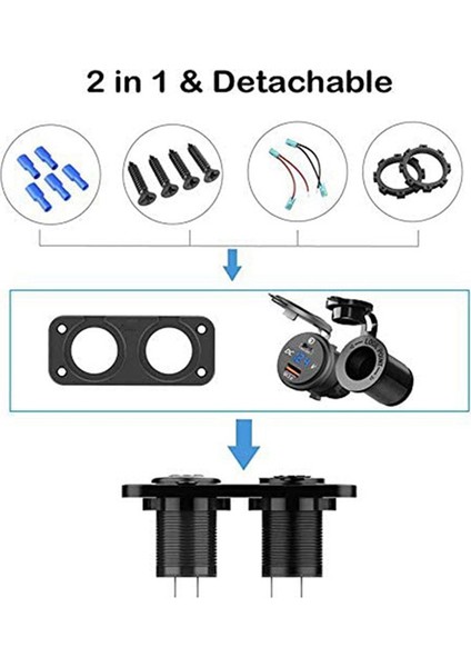 12V USB Type-C ve Qc3.0 Araba USB Portu Çıkış Şarj Soketi Araba Için (Yurt Dışından) indirimleri