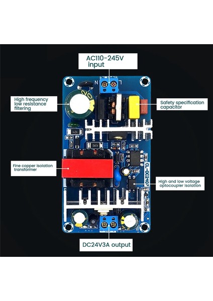 24V 3A Anahtarlama Güç Kartı 70W Izole Güç Modülü (Yurt Dışından) fiyatları