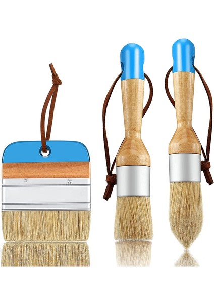 3 Adet Tebeşir ve Balmumu Boya Fırçaları Oval Fırça (Yurt Dışından)