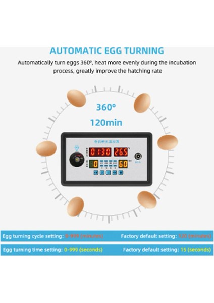 Akıllı Termostat Dijital ZFX-W9002 360 Otomatik Yumurta Çevirme 12V (Yurt Dışından) fiyatları