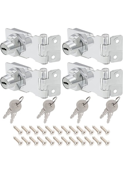 4 Adet Anahtarlı Kilit 25 Inç Büküm Düğmesi Anahtarlı Kilitli Kilit (Yurt Dışından)