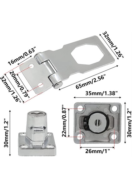 4 Adet Anahtarlı Kilit 25 Inç Büküm Düğmesi Anahtarlı Kilitli Kilit (Yurt Dışından) fiyatları