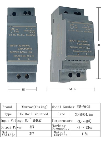 Hdr-30-24 Ultra Ince Basamak Şekli Dın Ray Güç Kaynağı LED Göstergesi (Yurt Dışından) fırsatları
