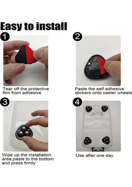 Kendinden Yapışkanlı Mini Tekerlek Macunu Evrensel Tekerlek Siyah (Yurt Dışından) fırsatları