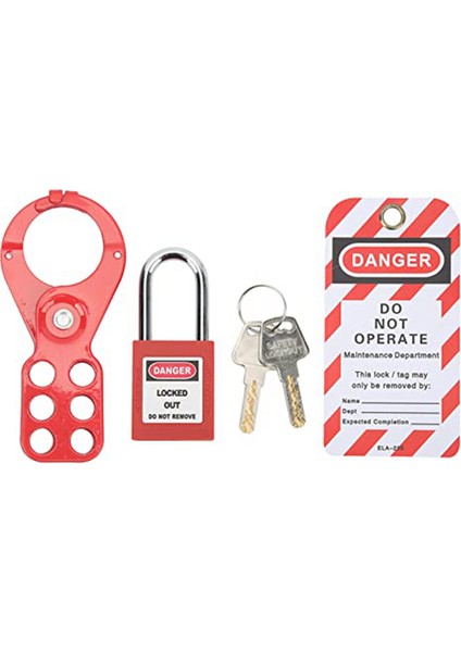 Kilit Menteşeleri Seti Kilitleme Etiketleme Kiti 15 Inç38 mm Kelepçe (Yurt Dışından)