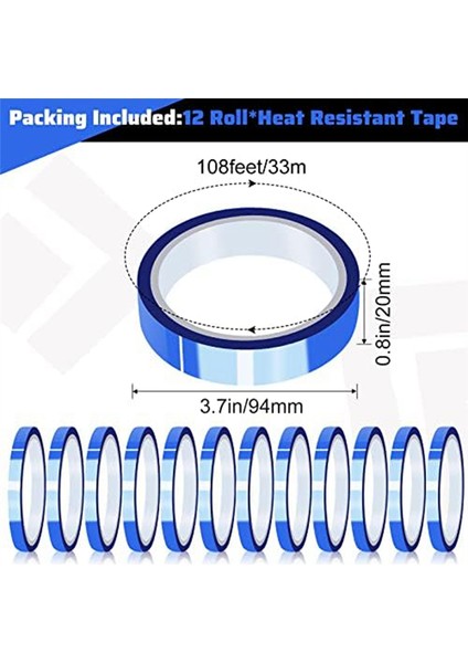 12 Rulo 08 Inç x 100 Inç Mavi Termal Bant (Yurt Dışından) fiyatları