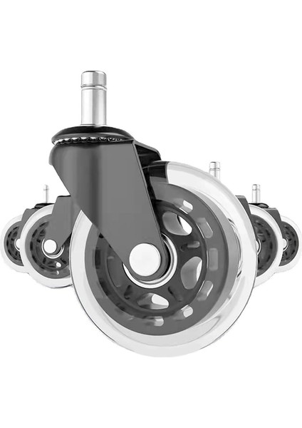 Ofis Sandalyesi Tekerlekleri Ahşap Zemin Halısı Için Kauçuk Tekerlekler 5 Adet (Yurt Dışından)
