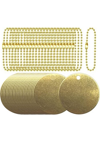 25 Adet 1.5 Inç Delikli Etiketler ve 25 Adet 2.4 mm Boru Vanaları Için Metal (Yurt Dışından)