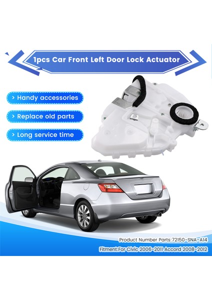 Araba Ön Kapı Kilidi Aktüatör Kapı Kilidi Motor 72150-SNA-A14 Honda Civic Için 2006-2011 Accord 2008-2012 (Yurt Dışından) fırsatları