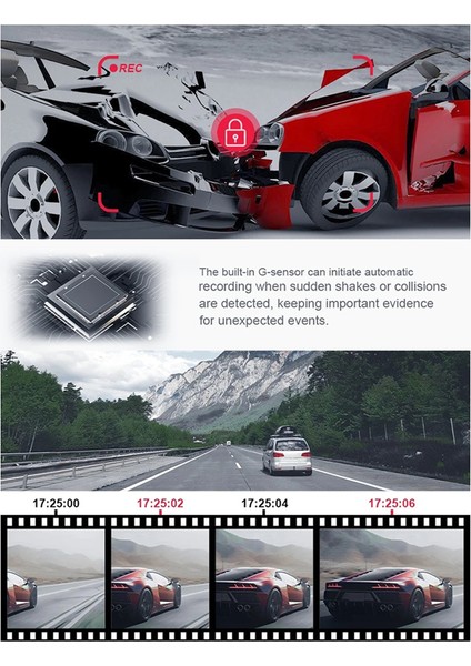 2.0 Inçlik Araba Dört-Rekoru Hd Gece Görüşü Takograf Arabası Ön ve Arka Sol ve Sağ Aynı Anda Kayıt (Yurt Dışından)