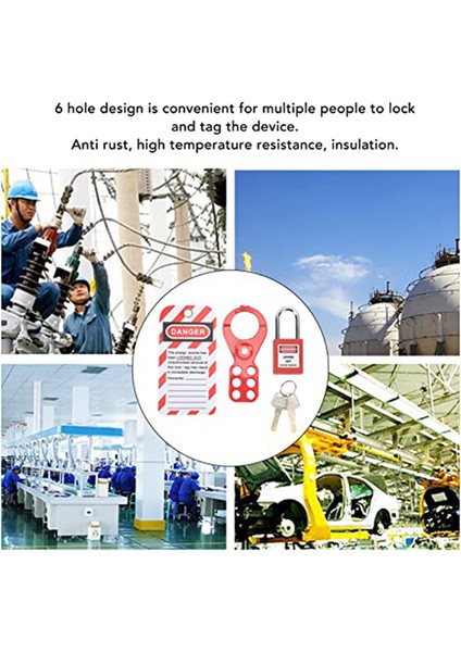 Kilit Menteşeleri Seti Kilitleme Etiketleme Kiti 15 Inç38 mm Kelepçe (Yurt Dışından) modelleri