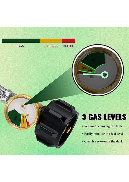 5-40 Lb Tanklar Için 15 Inç Rv Propan Hortumu Kablo Ucu Göstergeli 2'li Paket (Yurt Dışından) fırsatları