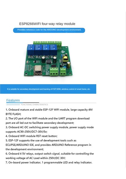 4 Kanal ESP8266 Kablosuz Wıfı Röle Modülü (Yurt Dışından) indirimleri