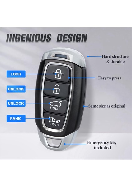 Uzaktan Kumanda Akıllı Kart Uzaktan Kumanda Araba Anahtarı 95440-J9000 433.92MHZ ID47 TQ8-FOB-4F18 Hyundai Kona Için (Yurt Dışından) fırsatları