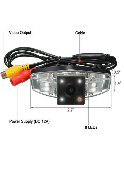 Otomatik Araba Arka Görünüm Yedekleme Ters Park Kamerası Honda Accord Için 4 LED Işık ile Civic Ek Fd Pilot Fit Jazz 1998-2013 (Yurt Dışından) modelleri