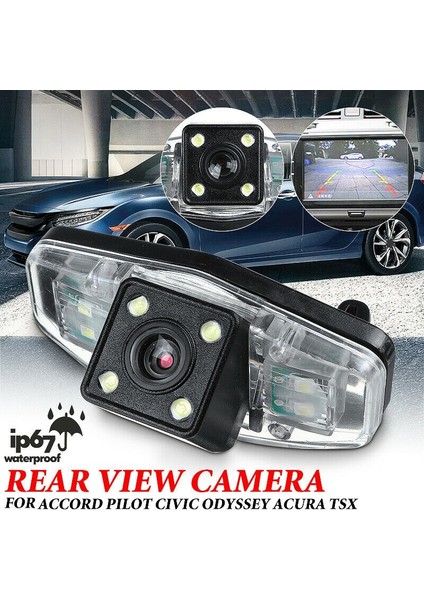 Otomatik Araba Arka Görünüm Yedekleme Ters Park Kamerası Honda Accord Için 4 LED Işık ile Civic Ek Fd Pilot Fit Jazz 1998-2013 (Yurt Dışından) fırsatları