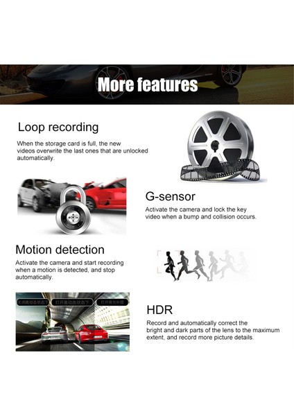 4 Inç Dokunmatik Ekran Arabası Dvr 1080P Dash Cam Ön Arka Kamera Gece Görüş Döngüsü Kaydı G-Sensör (B) (Yurt Dışından) indirimleri