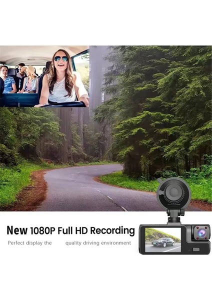 Sürüş Kaydedici Hd 1080P 2 Inç Ekran 3 Yollu Wifi 3 Lens ile Gece Görüşü ile Park Izleme Dvr Kaydedici (Yurt Dışından) modelleri