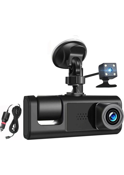 Araba Dvr Hd 1080P 3-Lens Araç Dash Camthree Way Kamera Dvrs Kaydedici Video Kayıt Cihazı Dashcam Kameran (Yurt Dışından) fiyatları