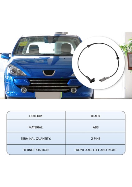 9665386780 Abs Tekerlek Hız Sensörü Fiş Ön Sol Sağ 4545K3 4545F5 96496780 Peugeot 307 308 Citroen C4 Ds4 (Yurt Dışından) modelleri