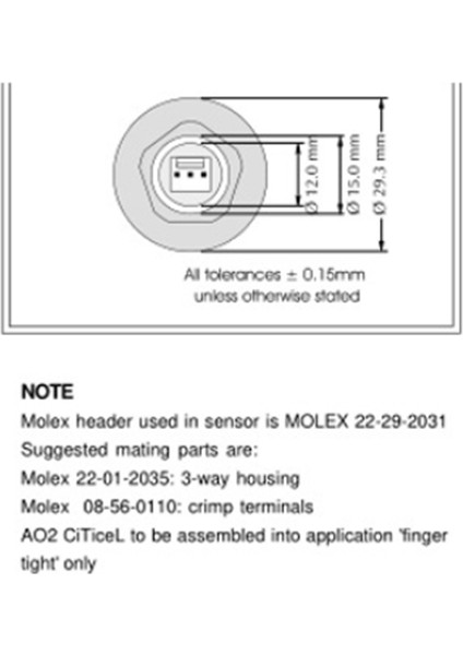 Ao2 AA428-210 AO2PTB-18.10 ile Uyumlu Oksijen Sensörü Ao-02 Gaz Detektörü (Yurt Dışından) indirimleri