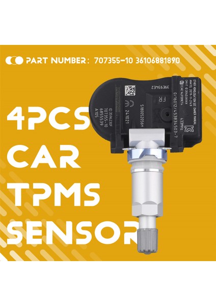 4pcs Araba Tpms Sensörü 707355-10 36106881890 Bmw 2 3 4 Seri X1 X5 Lastik Basınç Sensörü Izleme Sistemi (Yurt Dışından) fırsatları