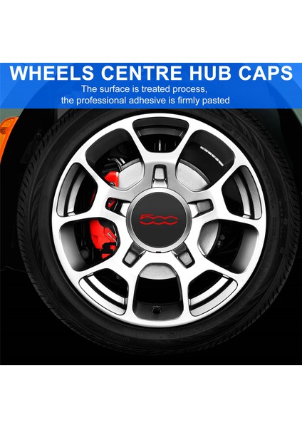 4pcs Fiat Için 133MM Hubcap 500 Tekerlekler Merkez Hub Kapakları Seti 68078419AC 68078421AC Toz Kapağı 51884863 Kırmızı (Yurt Dışından) fiyatları