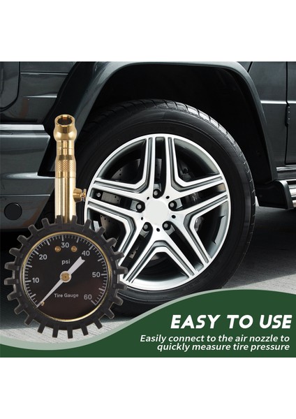 Lastik Basınç Göstergesi - (0-60 Psi) Ağır Hizmet Tipi, Işıltılı Kadranla Doğru, Düşük - Yüksek Hava Basıncı Göstergesi (Yurt Dışından) indirimleri