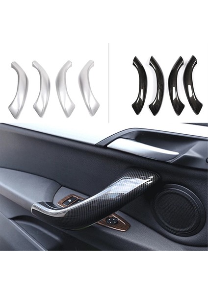 4pcs Abs Karbon Fiber Desen Araba Iç Kapı Kolu Kapak Kapağı Bmw X1 F48 2016-2019 X2 F47 2018-2020 (Yurt Dışından) modelleri