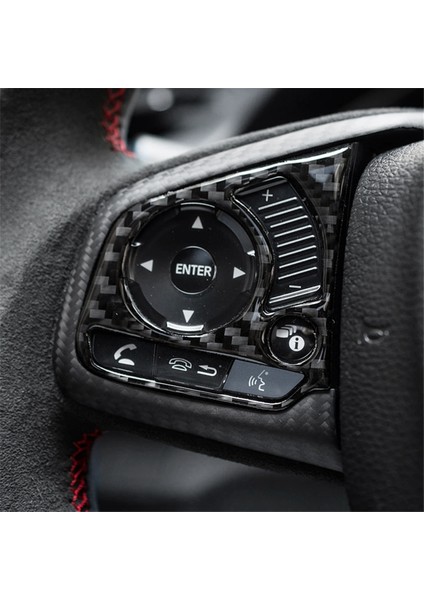 2pcs Araba Stili Karbon Fiber Direksiyon Paneli Kapak Honda Civic 10. Gen 2016 2017 2018 2019 2019 2020 2021 (Yurt Dışından) indirimleri