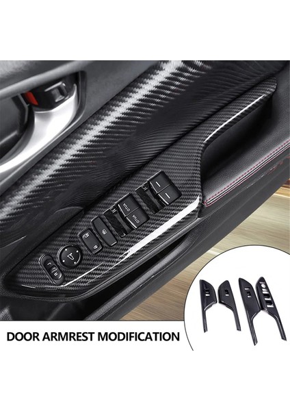 Karbon Fiber Iç Kapı Koltuğu Cam Düğmesi Honda Civic Için Dekoratif Çıkartmalar 10. 2017 18 2019 2020 (Yurt Dışından) modelleri