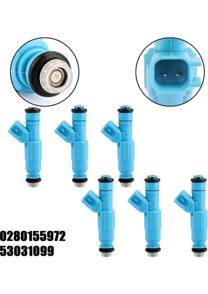 6 Adet Yakıt Enjektörü 0280155972 FJ479 53031099 2002-2003 Için Jeep Liberty Dodge Ram 1500 3.7l (Yurt Dışından) modelleri