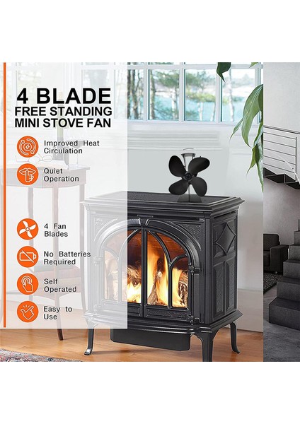 Odunkütük Yakıcışömine Odun Sobası Fanı Küçük Tasarımlı 4 Kanatlı (Yurt Dışından) indirimleri