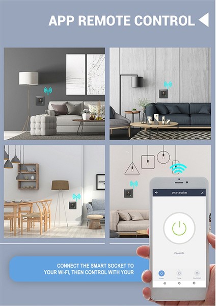 Tuya Ev Için Güç Soketi Siyah Wifi (Yurt Dışından) indirimleri
