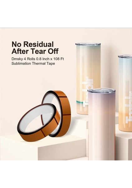 Isı Pres Için 4 Rulo Isı Bandı 20MM x 33M108FT (Yurt Dışından) indirimleri