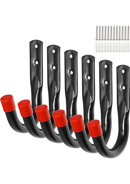 Ağır Hizmet Tipi Garaj Askı Kancaları Duvar Ankrajları ve Vidalarla 6 Adet (Yurt Dışından) fiyatları