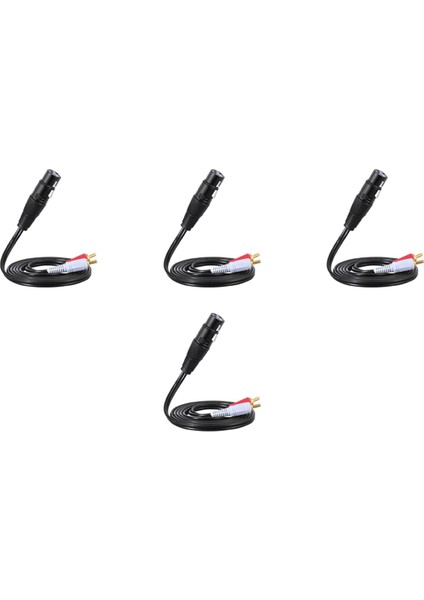 4x, 1.5m/ 5ft Stereo Ses Ayırıcı Yama Y Kablo Kablosu 1 Xlr Dişi - 2 Rca Erkek Fiş (Yurt Dışından)