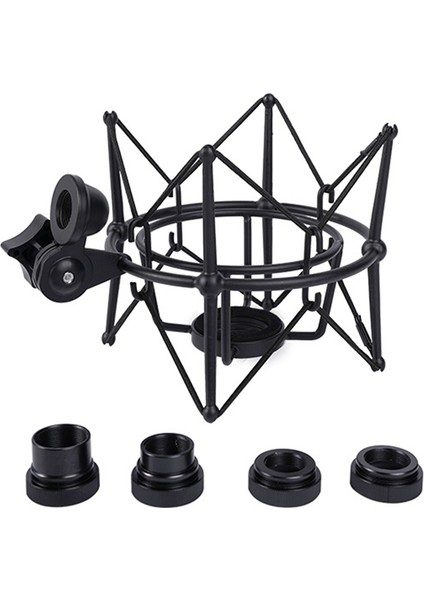 Mikrofon Şok Montajlı Ayarlanabilir Montajlı Kayıt Mikrofonu Standı Metal Braket Pod Mikrofon Standı (Siyah) (Yurt Dışından)