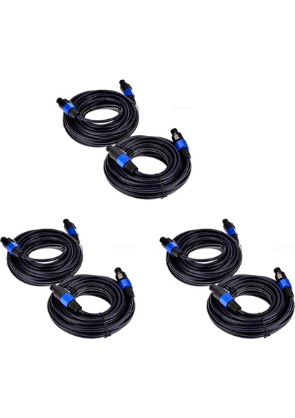 6 Paket 25 Ft Erkek Speakon - Speakon Kabloları, Profesyonel 12 Ölçer Awg Ses Kablosu Dj Hoparlör Kablosu Tel Büküm Kilitli (Yurt Dışından)