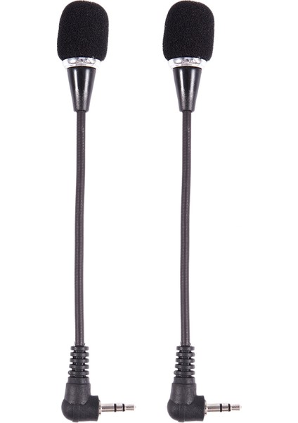 Pc Dizüstü Masaüstü Skype Siyah Için 2x Esnek 3.5mm Jack Mini Mikrofon Mikrofon (Yurt Dışından)