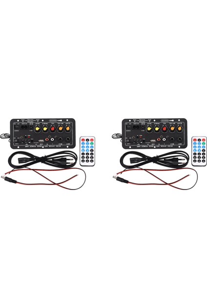 2x Dijital Bluetooth Stereo Amplifikatör Kurulu Subwoofer Çift Mikrofon Karaoke Amplifikatörler 8-12 Inç Hoparlör Için Ab Tak (Yurt Dışından)