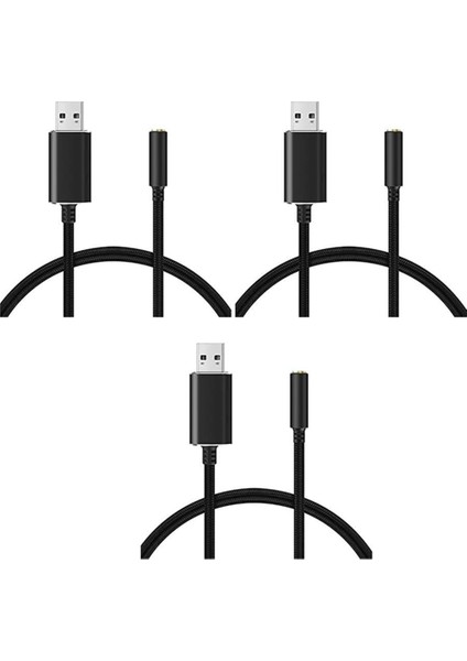 Windows Için 3,5 mm Kulaklık ve Mikrofon Jakı ile 3x USB - 3,5 mm Jak Ses Adaptörü, Pc/dizüstü Bilgisayarlar Için (Yurt Dışından)