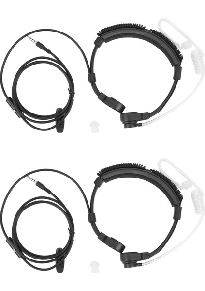 2 Adet 3.5mm Fiş Taktik-Boğaz Mikrofon Kulaklık Gizli Ayarlanabilir Gizli Hava Tüpü Kulaklık Boğaz Mic ile (Yurt Dışından)