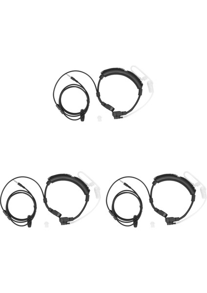 3 Adet 3.5mm Fiş Taktik-Boğaz Mikrofon Kulaklık Akıllı Telefonlar Için Gizli Ayarlanabilir Gizli Hava Tüpü Kulaklık (Yurt Dışından)