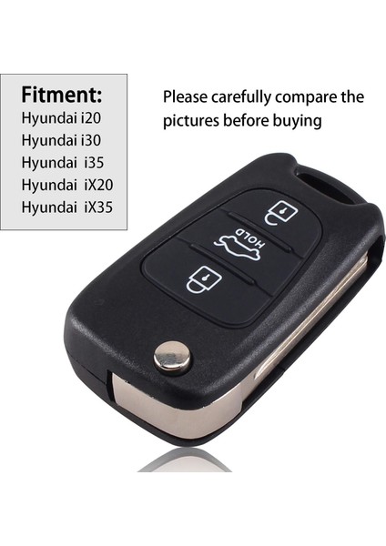 3 Düğmeler Flip Katlama Uzak Anahtar Kabuk Kılıfı Hyundai Için I20 I30 I30 I35 IX20 IX35 (Yurt Dışından) fiyatları