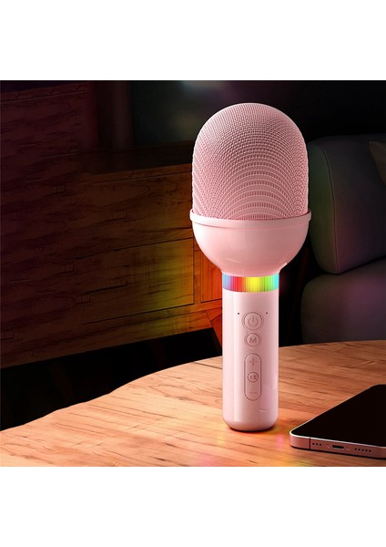 S8 Kablosuz Mikrofon Ev Müzik Çalar Mikrofon Ses Entegre Akıllı Gürültü Azaltma Hoparlör Pembe (Yurt Dışından)