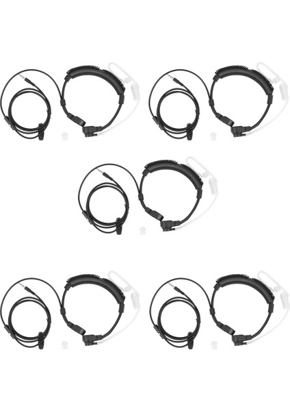 5 Adet 3.5mm Fiş Taktik-Boğaz Mikrofon Kulaklık Gizli Ayarlanabilir Gizli Hava Tüpü Kulaklık Akıllı Telefonlar Için Mic ile (Yurt Dışından)