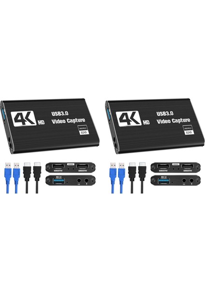 2x Video Yakalama Kartı, Anahtar Için Anahtar Yakalama Kartı, /dslr/kamera Için Video Akışı Kaydı Için 4K 1080P 60FPS (Yurt Dışından)