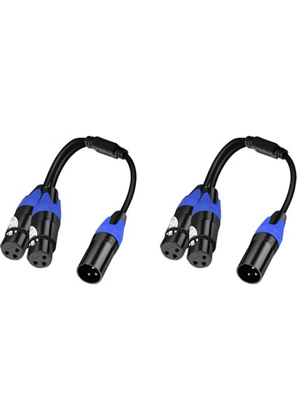 1 Erkek - 2 Kadın Xlr Y Splitter Mikrofon Kablosu, 3pin Xlr Erkek - Çift Xlr Dişi Y-Splitter Dengeli Mikrofon Kabloları (2 Adet) (Yurt Dışından)