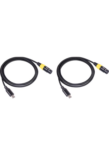 2x USB C Xlr Dişi Kablo Tip C Erkek 3pin Xlr Dişi Mikrofon Kablosu Konektörü Bilgisayar Ses Veri Kablosu 2 Metre (Yurt Dışından)